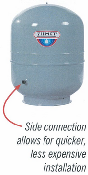 Zilmet ZHT50 13.2 gal in-line hydronic expansion tank with 3/4" Stainless steel NPT connection
