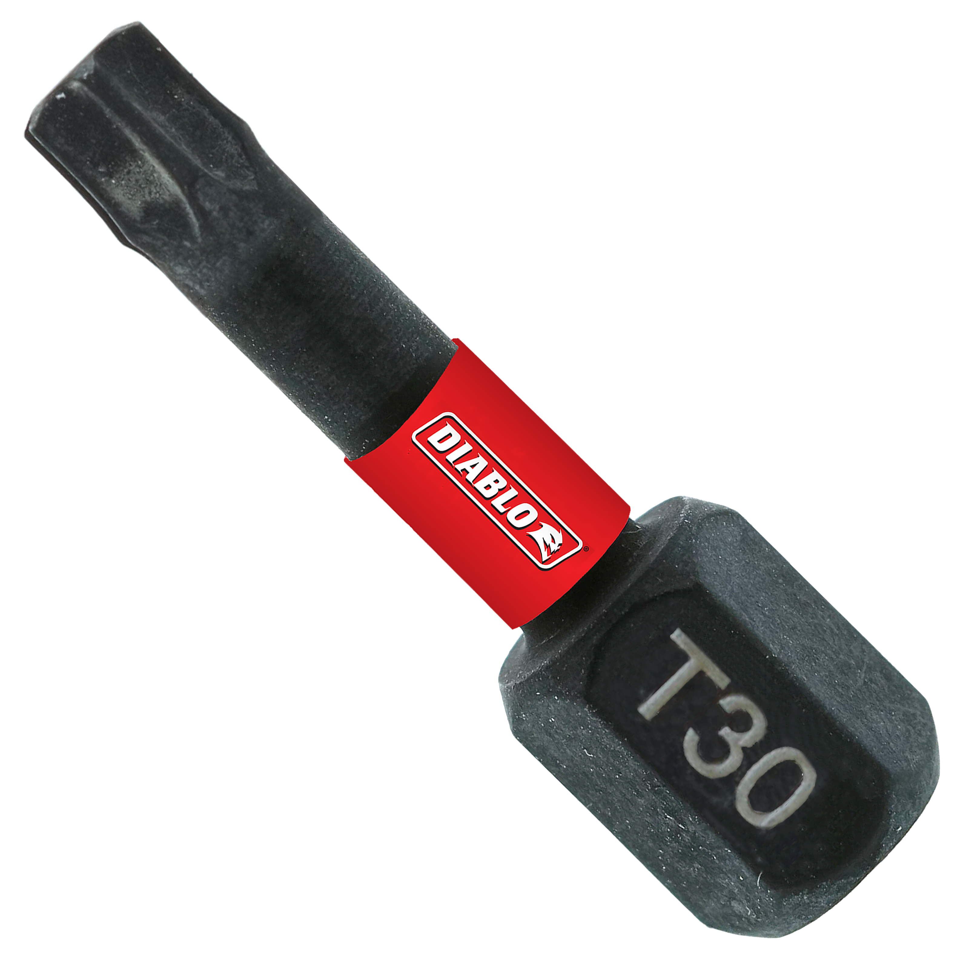 Two black Diablo T30 Torx drive bits with red band and Diablo branding on shaft.