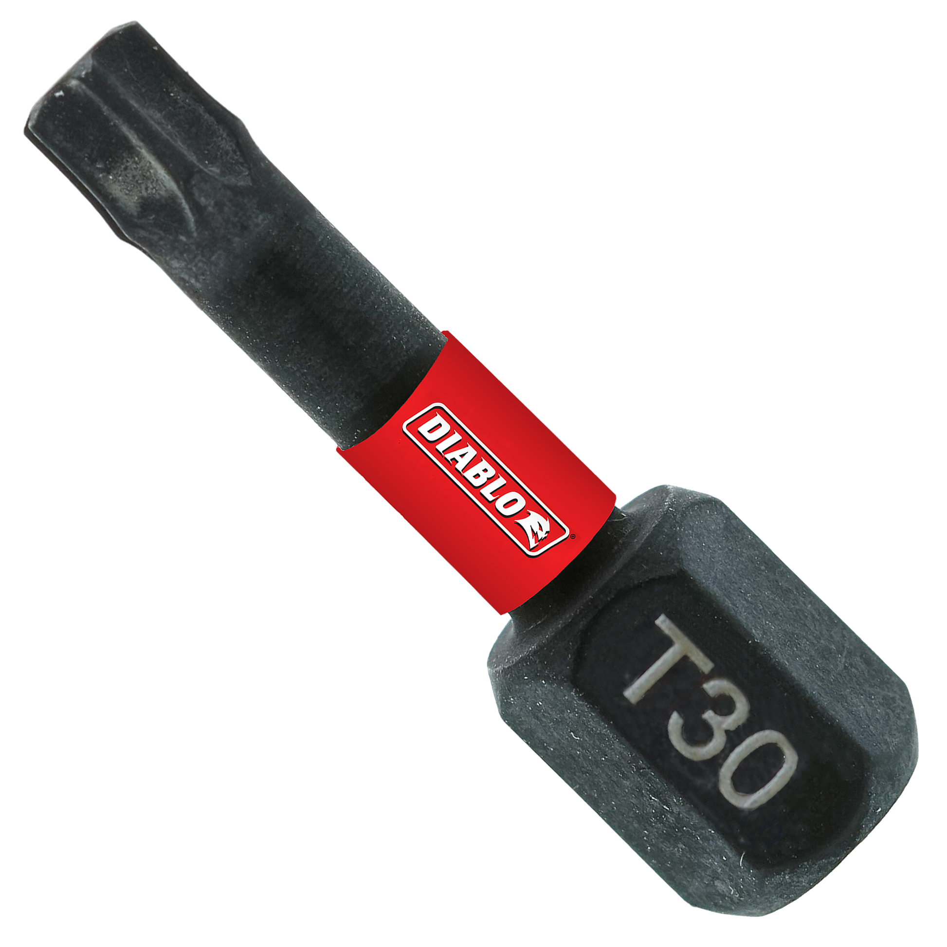 Black #30 Torx drive bit with red Diablo band and 1 inch length.