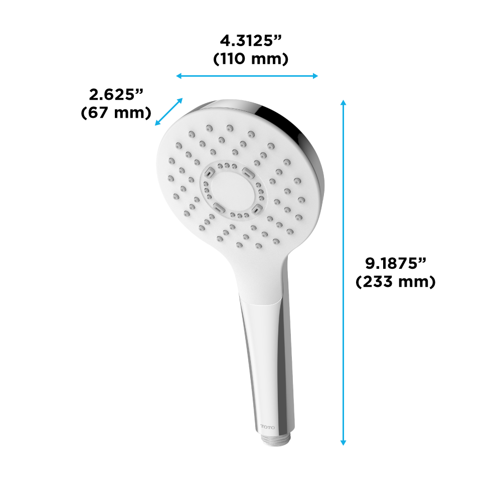 Toto G Series Round Single Spray 4 inch 1.75 GPM Handshower with COMFORT WAVE Technology, Polished Nickel - TBW01009U4#PN