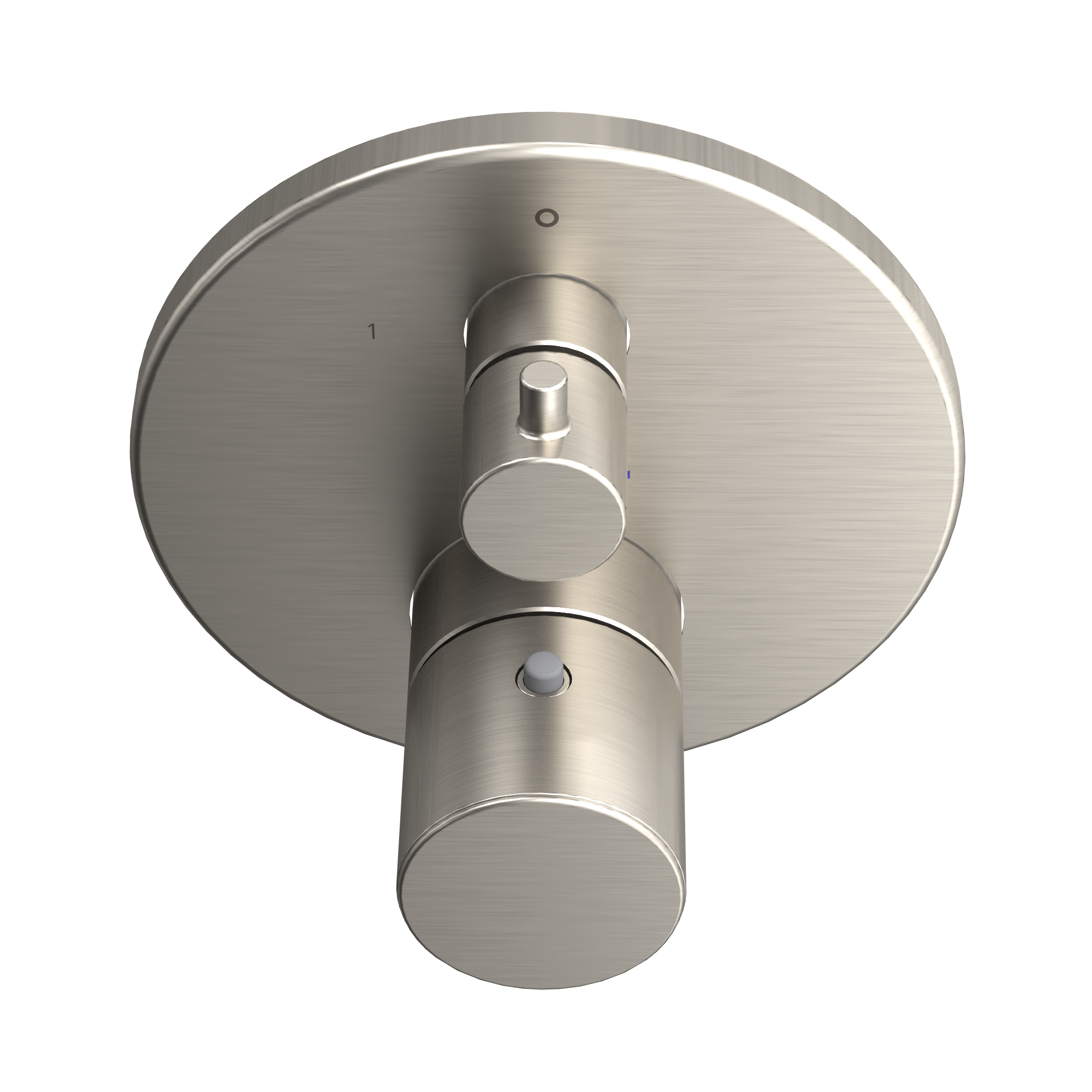 Toto Round Thermostatic Mixing Valve With Two-Way Diverter Shower Trim, Brushed Nickel