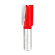 Freud straight router bit with red cutting head and silver shank labeled with model number.