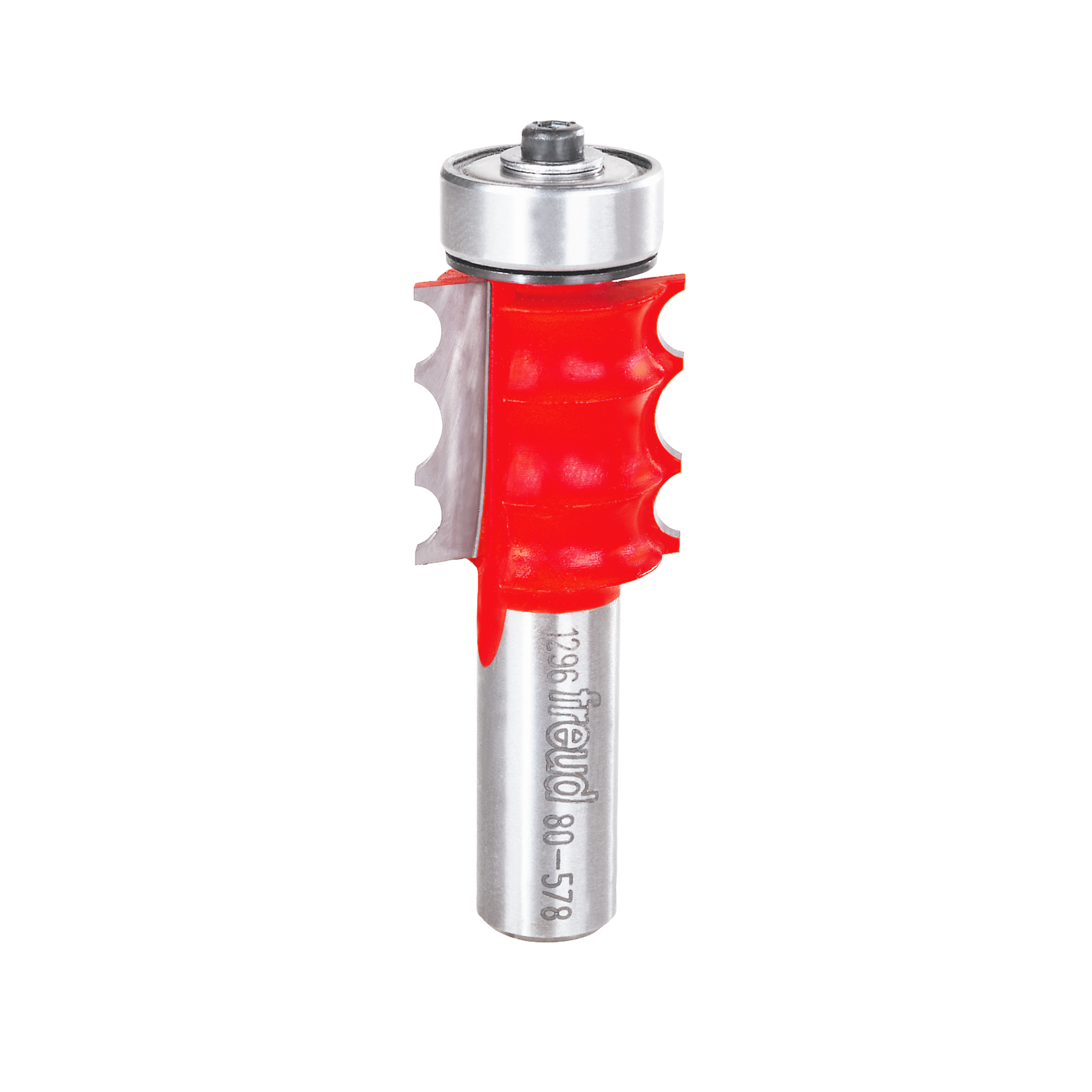 Freud 80-578 triple beading bit with red cutting head and silver steel shank.