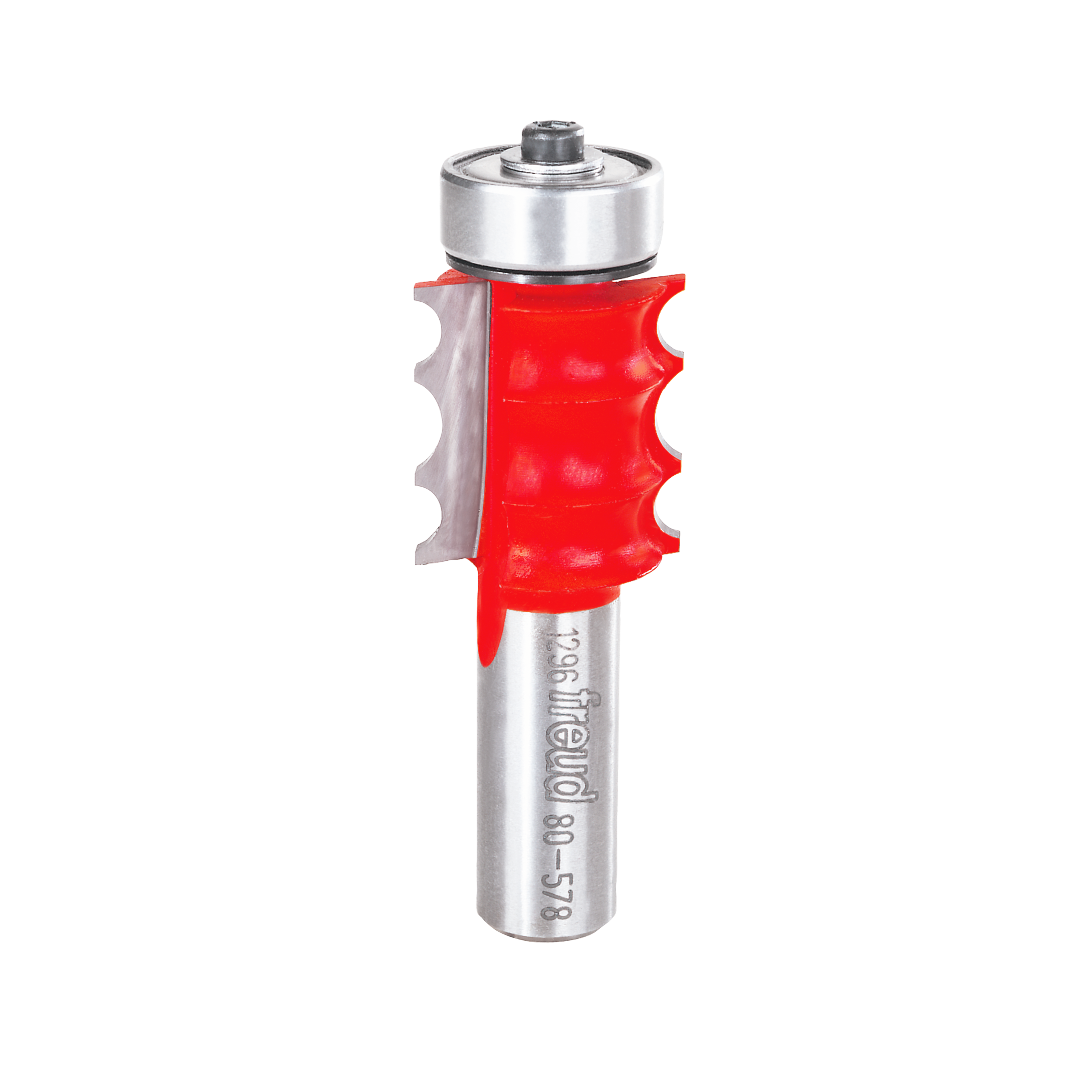 Freud 80-578 triple beading bit with red cutting head and silver steel shank.
