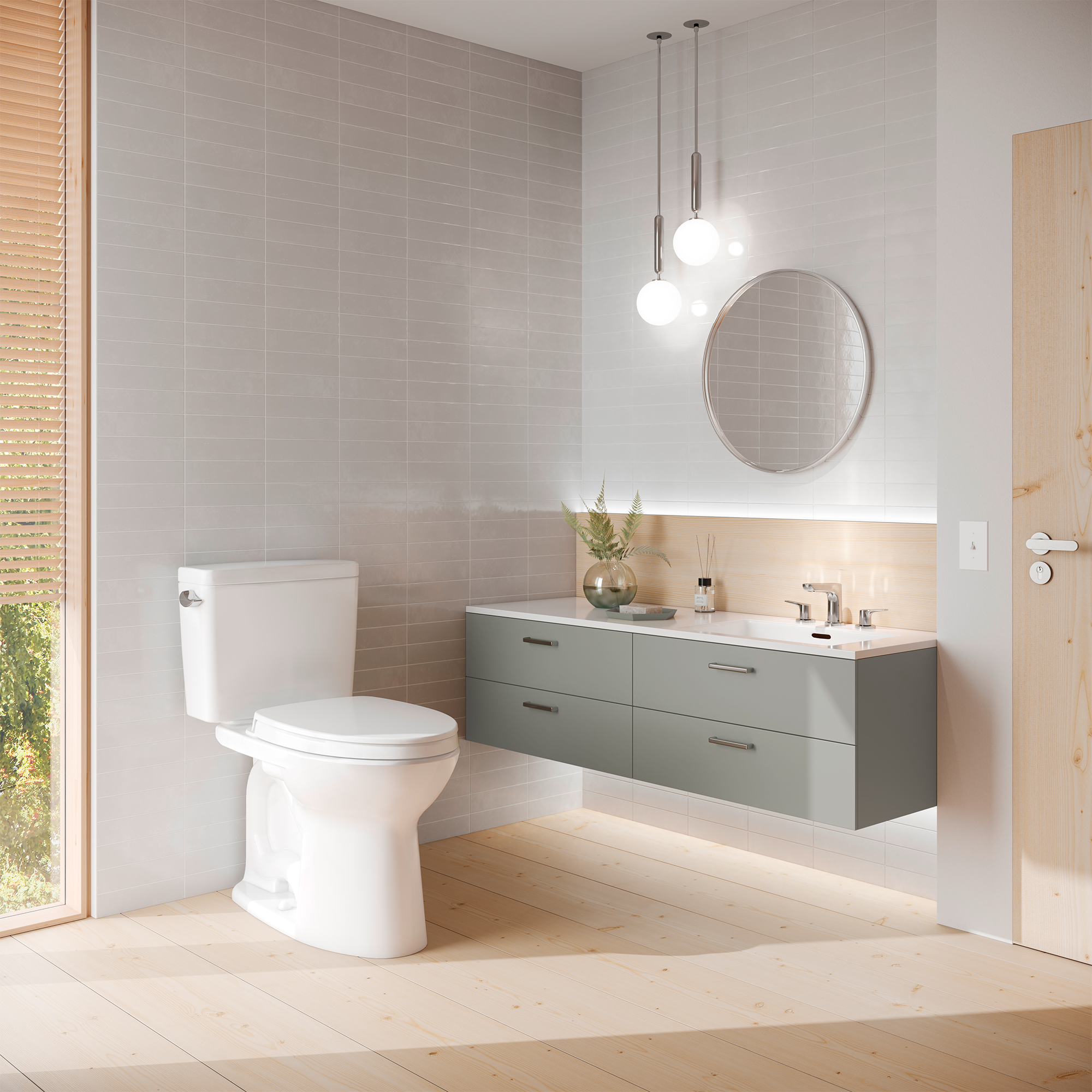 Toto Drake Two Piece Elongated 10 Inch Rough in Tornado Flush Universal Height Toilet with CEFIONTECT 1.28 GPF Less Seat in Cotton White