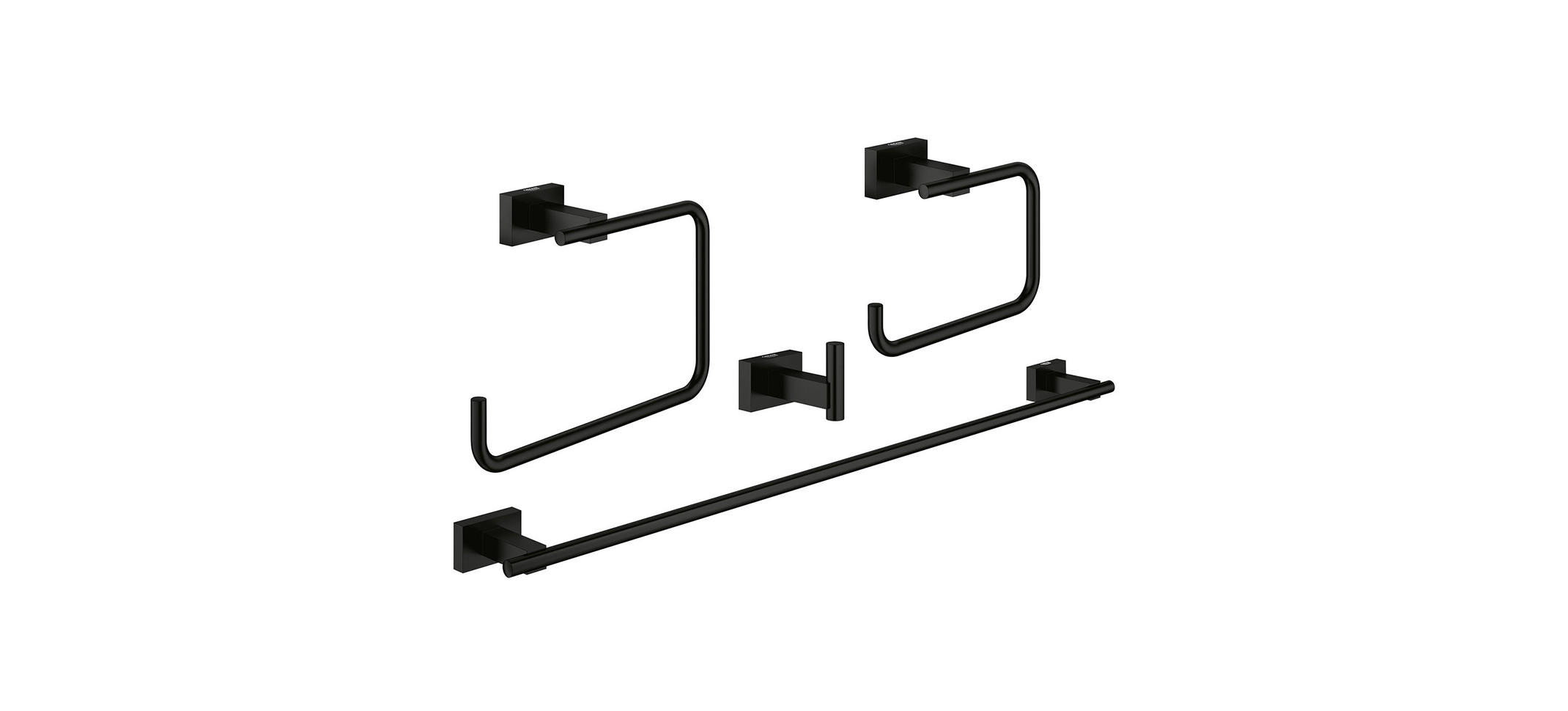 Grohe Essentials Cube 407782431 4-in-1 Accessory Set in Matte Black