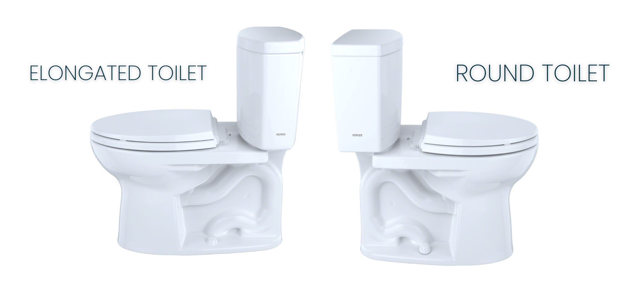 Elongated vs. Round Toilet Side-by-Side