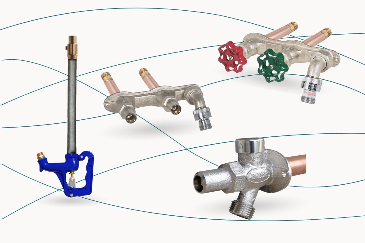 A collection of discounted frost-free hose bibbs from Plumbing Deals' Stock Your Van Sale for World Plumbing Day