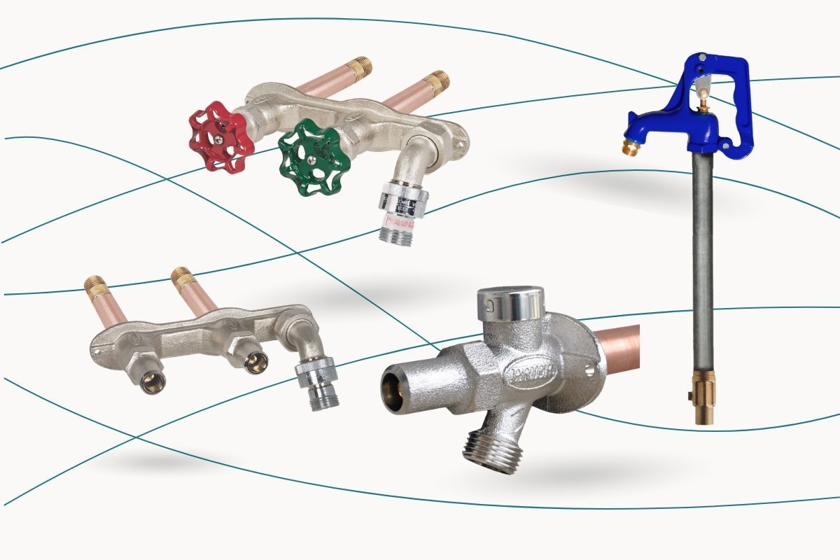 A collection of discounted frost-free hose bibbs from Plumbing Deals' Stock Your Van Sale for World Plumbing Day