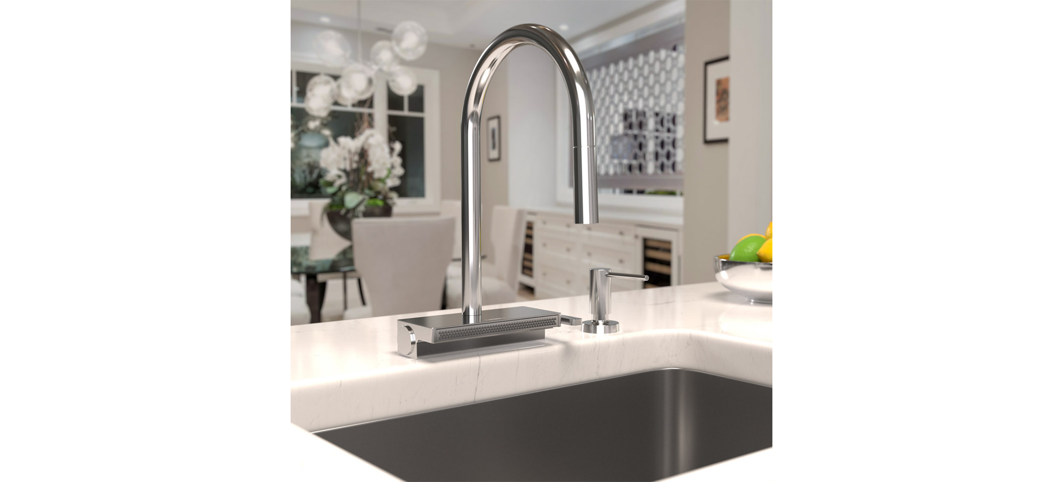 Hansgrohe 73837001 Aquno Select High Arc Kitchen Faucet, 3-Spray Pull-Down, 1.75 GPM in Chrome