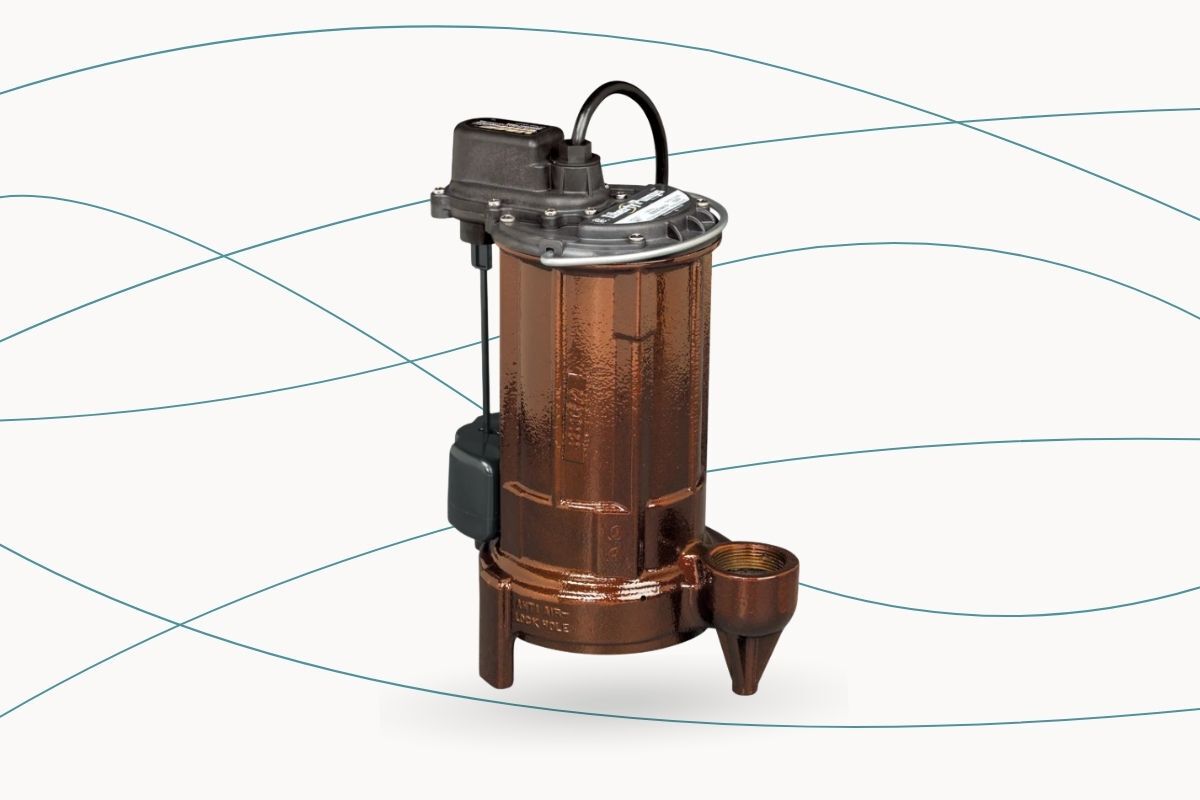 The Liberty Pumps Model 297HV Cast Iron Automatic Effluent Sump Pump on a white background