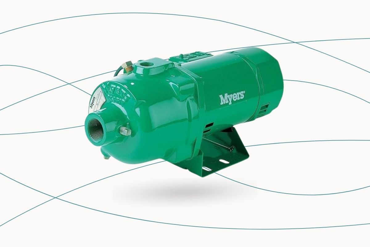 The Myers HJ50S 1/2 hp Cast Iron Shallow Well Pump on a plain background