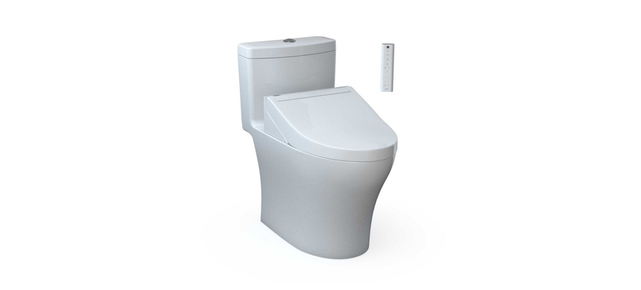 Toto Washlet+ Aquia IV One-Piece Elongated Dual Flush 1.28 And 0.9 GPF Toilet And Washlet C5 Bidet Seat, Cotton White- MW6463084CEMFGN#01