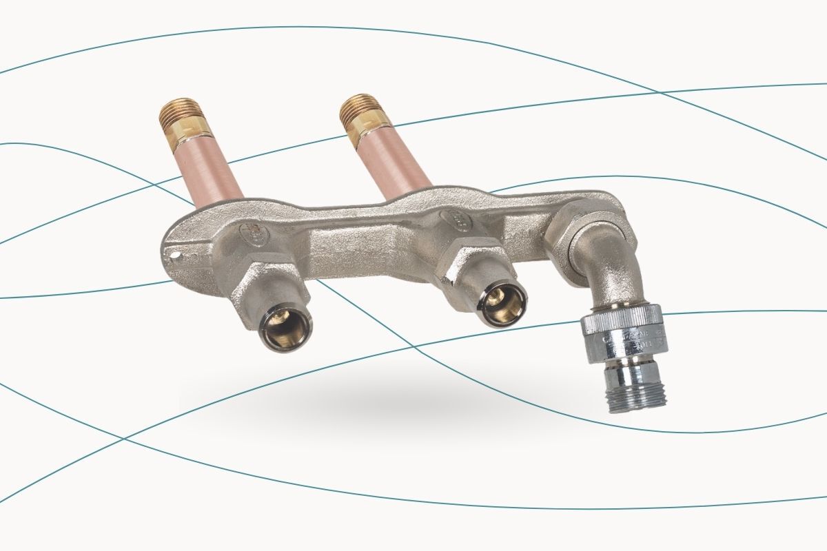 Prier 12” Loose Key Hot and Cold Anti-Siphon Hose Thread Wall Faucet The Prier 12” Loose Key Hot and Cold Anti-Siphon Hose Thread Wall Faucet on a plain background