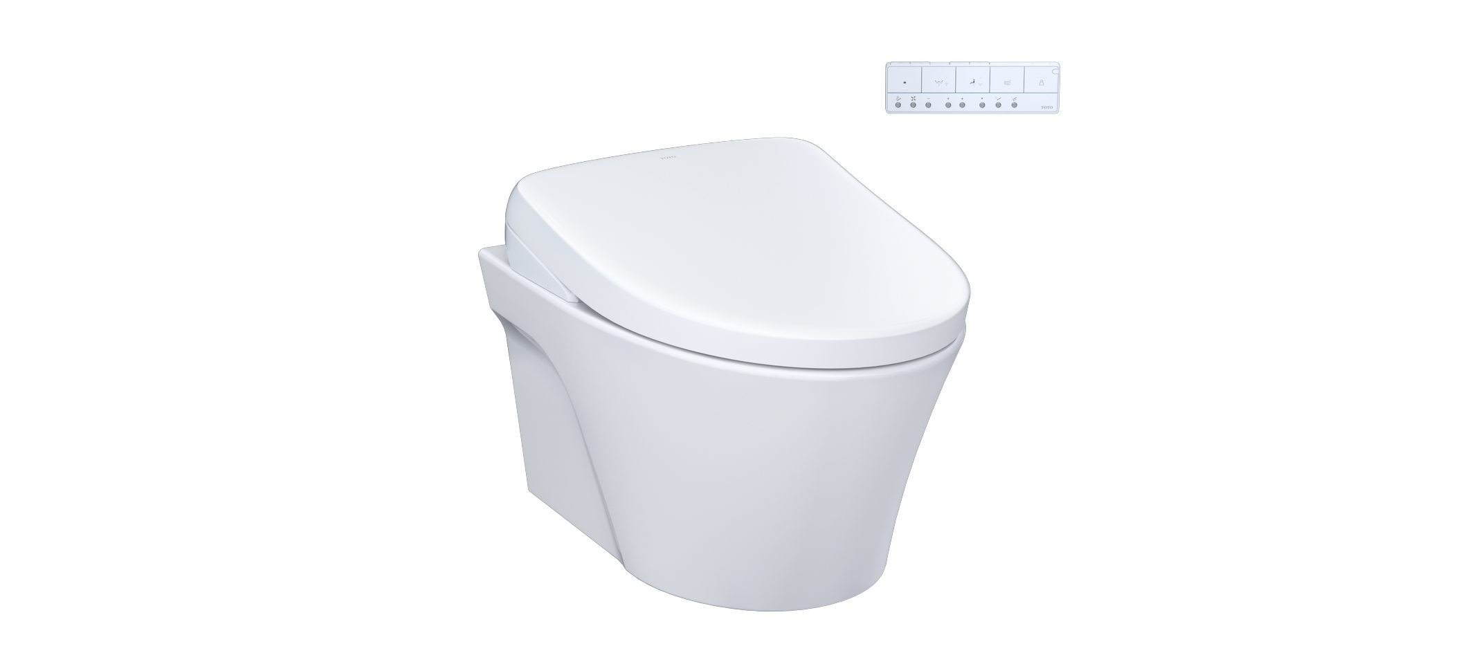 Toto TOTCWT4264736CMFGA-MS AP Wall Hung Elongated Toilet with CEFIONTECT Dual Flush 0.9 and 1.28 GPF with Contemporary Washlet+ Auto Flush