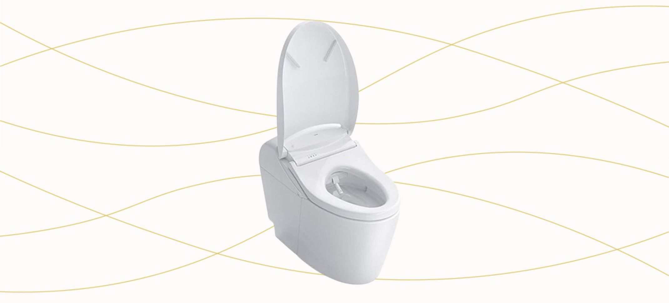 The one-piece, elongated TOTO G5A Washlet toilet with its lid closed on a plain background