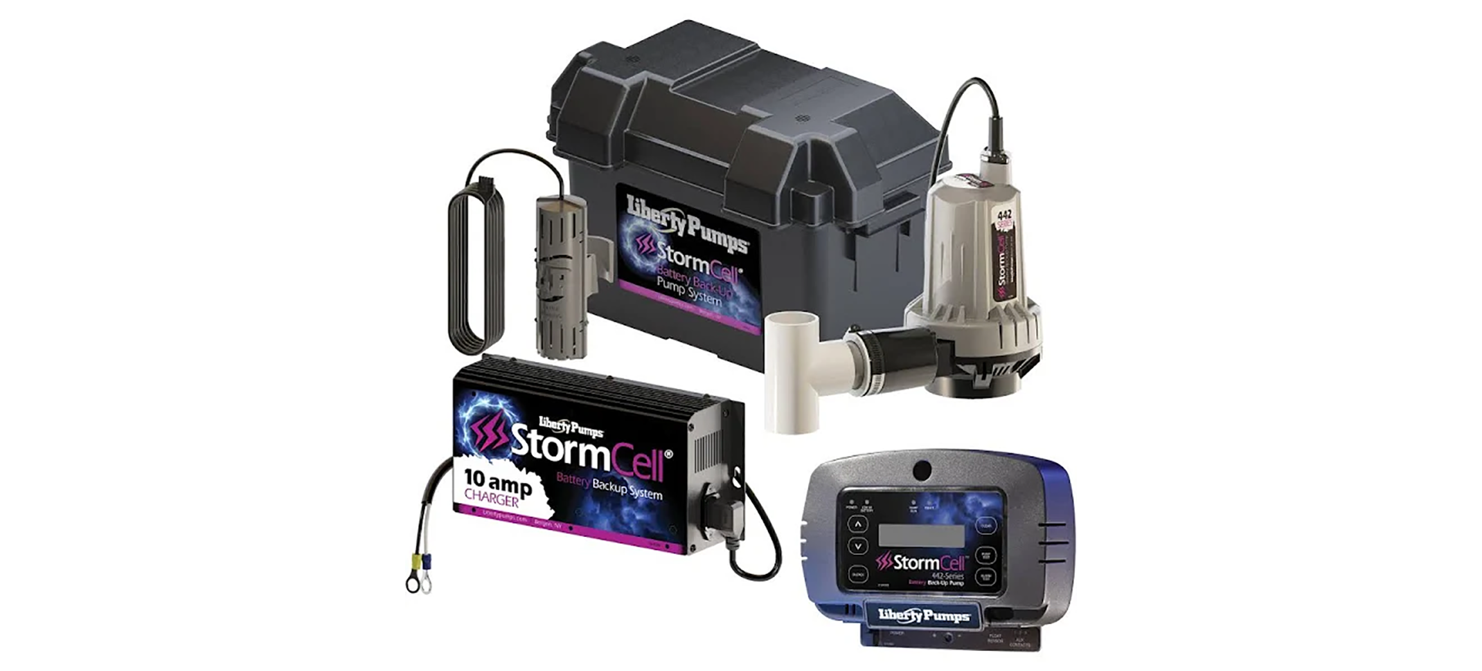 Liberty Pumps 442-10A-EYE, 12V Battery Back-Up Sump Pump System 10 amp, NightEye Wireless Enabled: Backup and Alarm