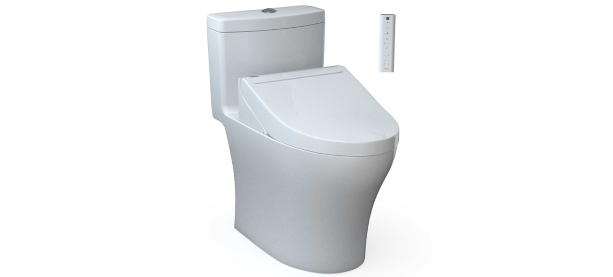 Toto Washlet+ Aquia IV One-Piece Elongated Dual Flush 1.28 And 0.9 GPF Toilet And Washlet C5 Bidet Seat, Cotton White- MW6463084CEMFGN#01